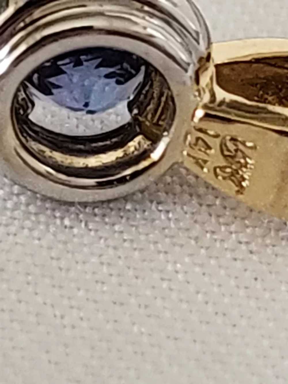 14K Gold Tanzanite Blue Pendant Necklace Drop - image 12
