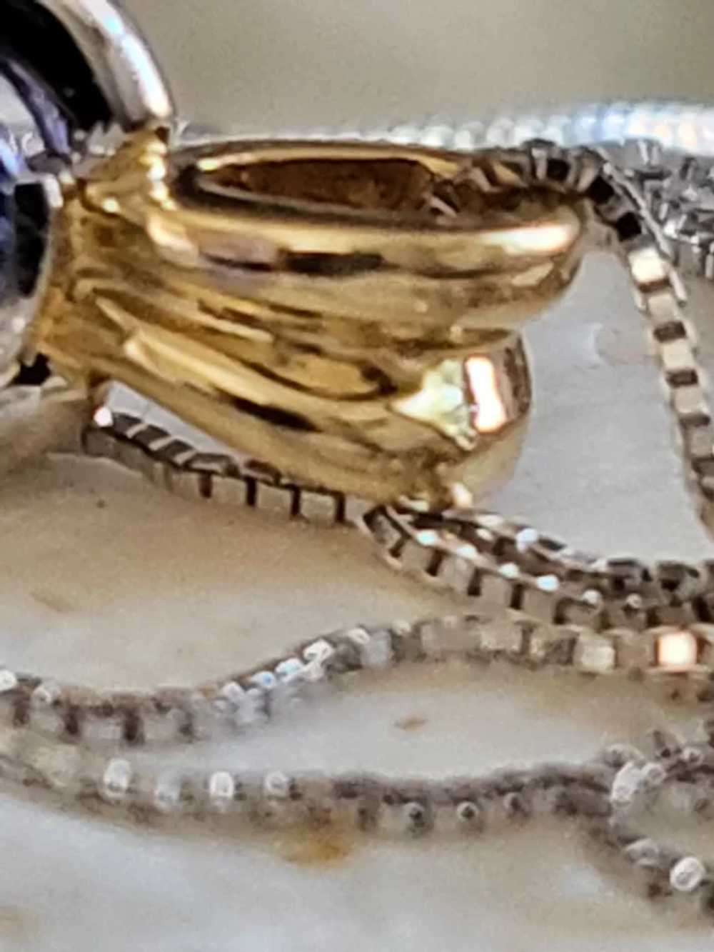 14K Gold Tanzanite Blue Pendant Necklace Drop - image 6