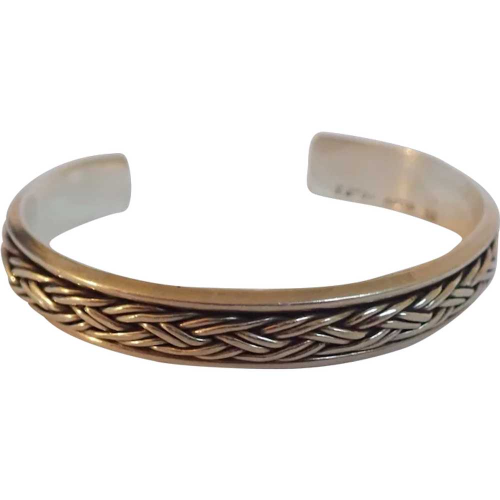*Vintage TAXCO Mexico Braided Sterling Cuff - image 1