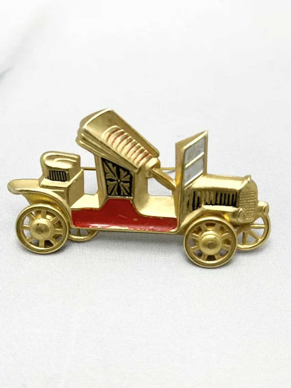 Vintage Spain Damascene Enamel Car Automobile Bro… - image 2