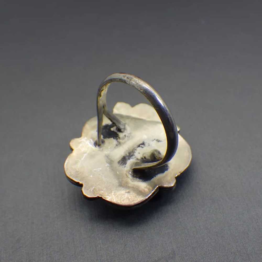 Rare Morenci Turquoise Ring, Size 8, Sterling Nat… - image 3