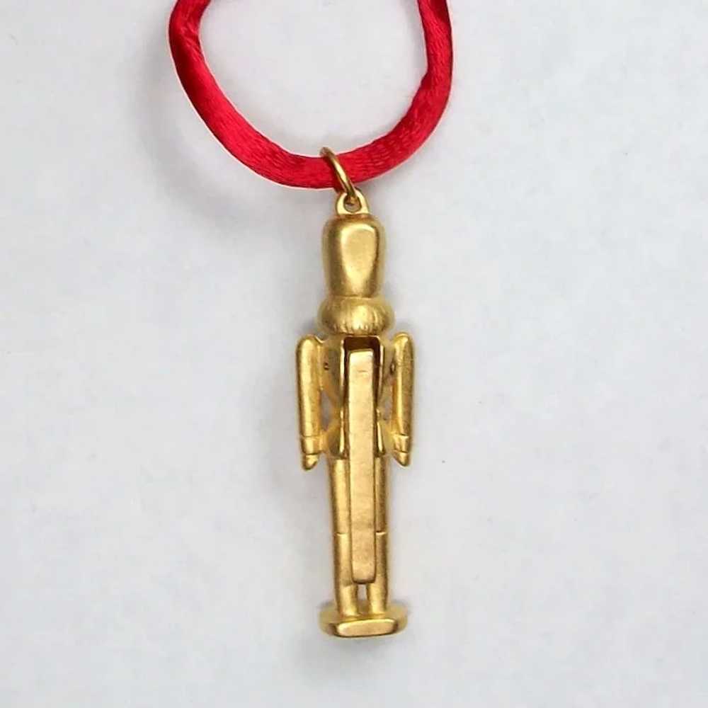 Nutcracker necklace, large, jaw opens, 18k matte … - image 6