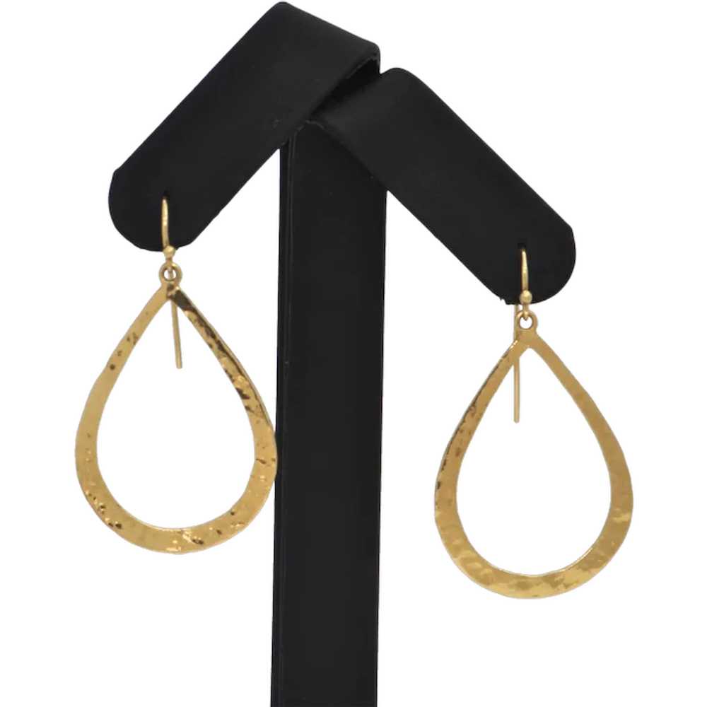 Signed Jennifer Meyer 18K Gold Drop Earrings - image 1