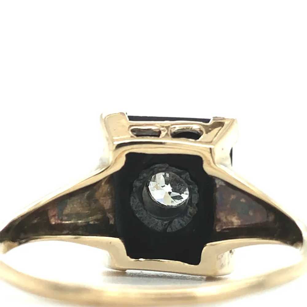 Antique Art Deco Old Mine Cut Diamond & Black Ony… - image 7