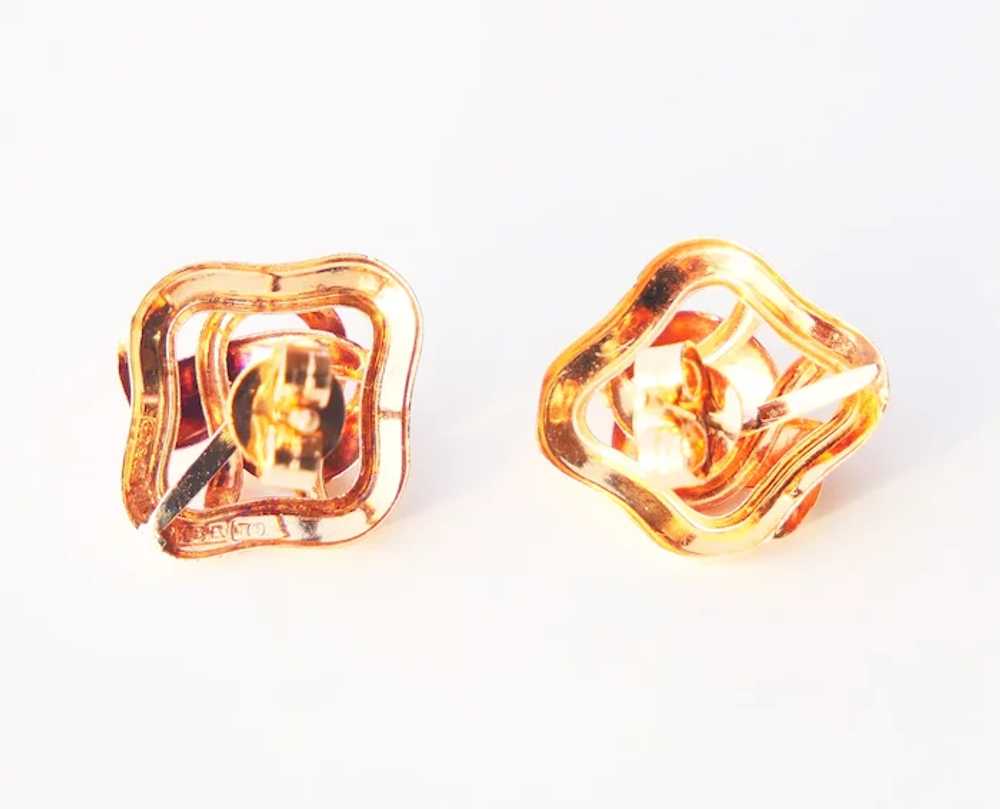 1958 Nordic Earrings solid 18K Gold / 2.32gr - image 2