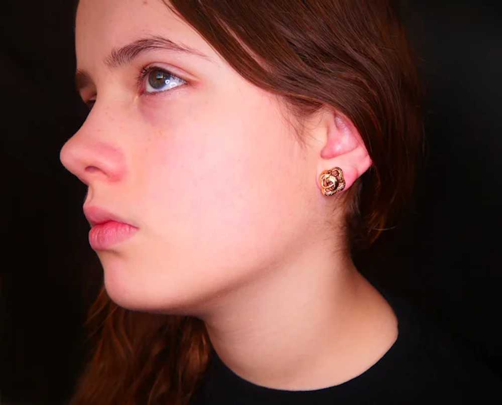 1958 Nordic Earrings solid 18K Gold / 2.32gr - image 3