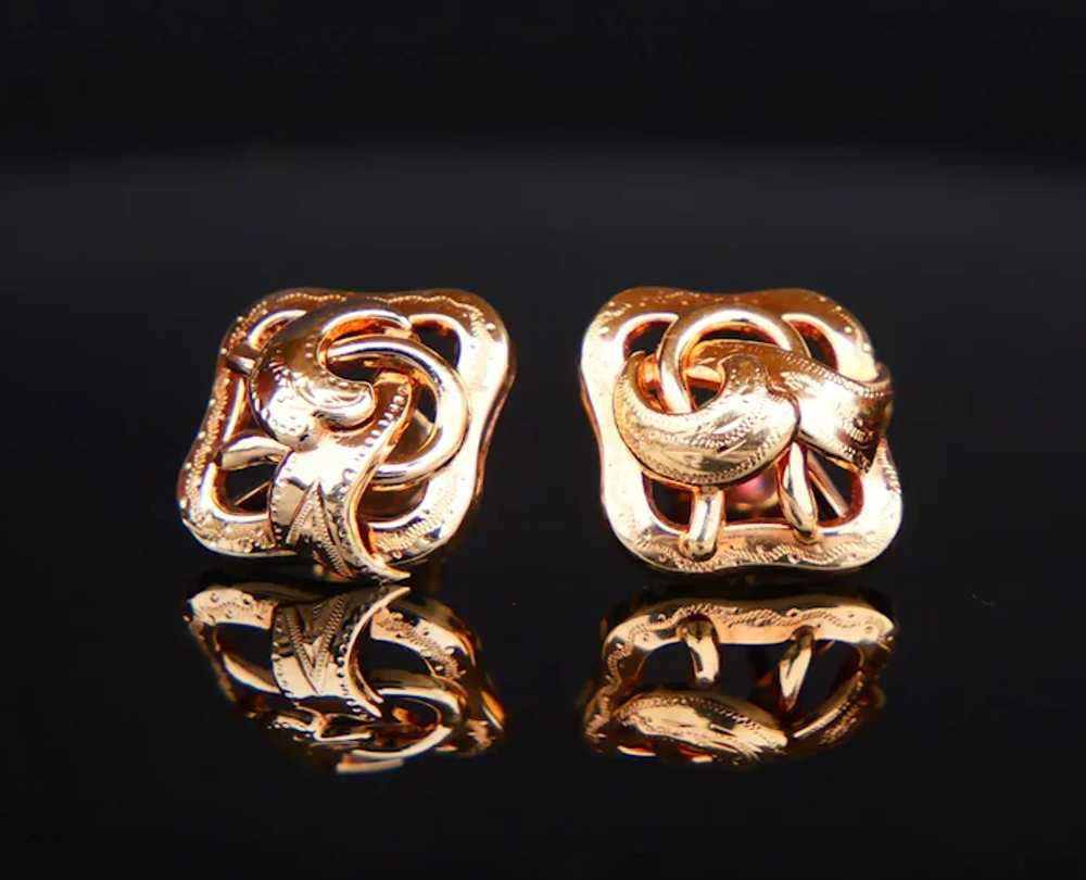 1958 Nordic Earrings solid 18K Gold / 2.32gr - image 4