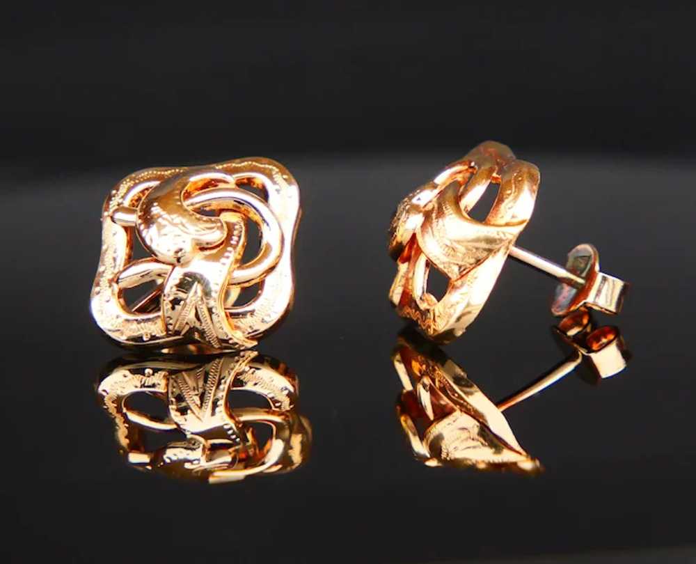 1958 Nordic Earrings solid 18K Gold / 2.32gr - image 6