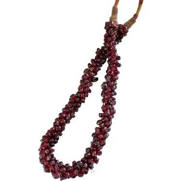 Vintage Handmade Garnet Necklace - Bead Clusters and Natural