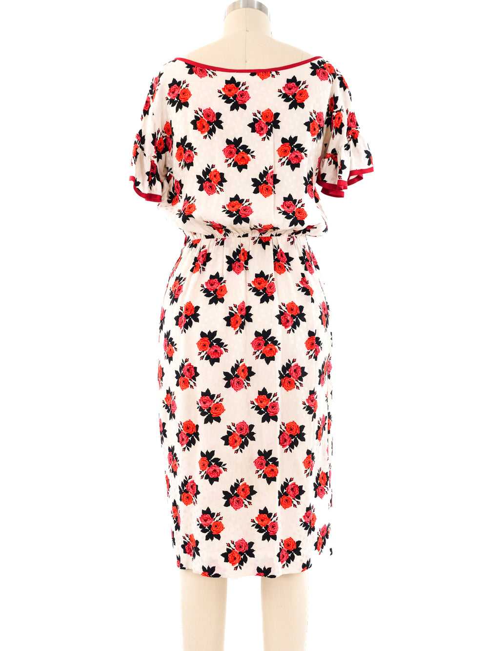 Yves Saint Laurent Rose Printed Silk Dress - image 4