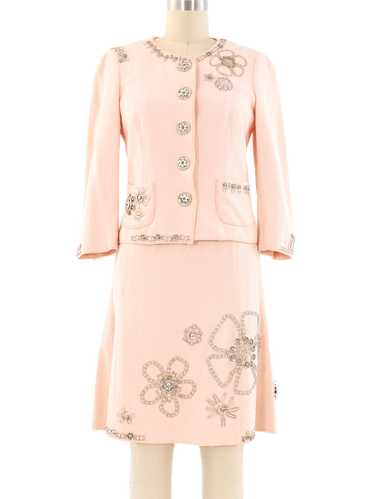 Moschino Flower Applique Skirt Suit