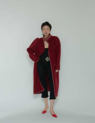 Gianni Versace vintage maroon wool and cashmere co