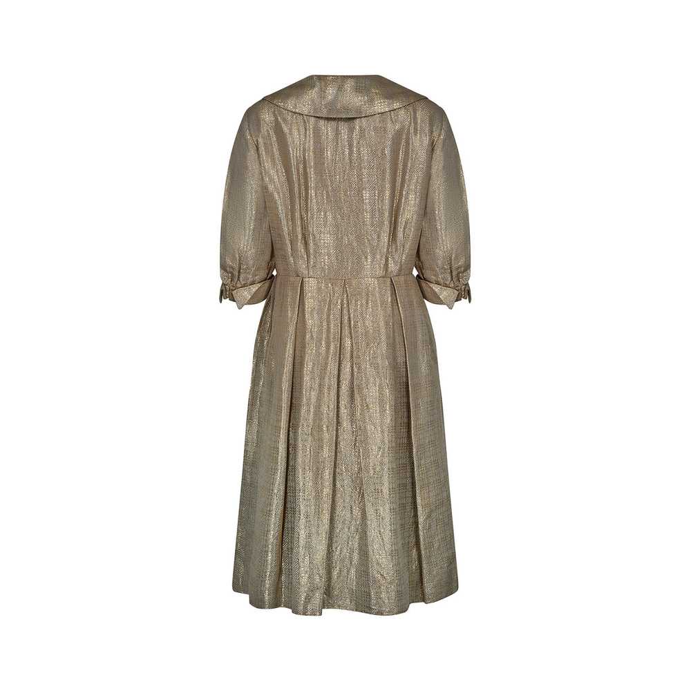 1950s Gold Lame Shirtwaister Dress - image 3