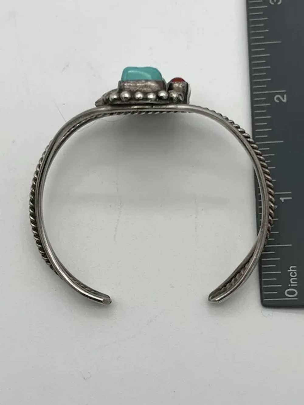 Navajo / Native American Cuff Bracelet w/ Turquoi… - image 6