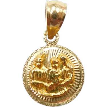 Religious Baptism Pendant 14K Yellow Gold