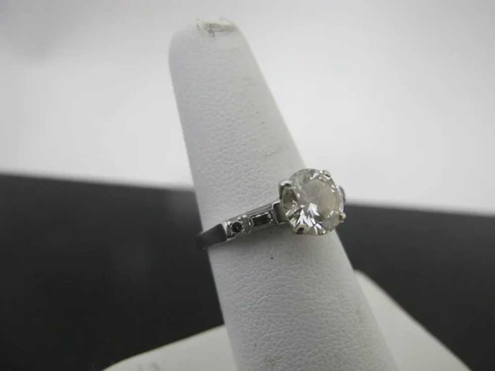 ART DECO Era PLATINUM & Diamond 1.65ct Wedding En… - image 4