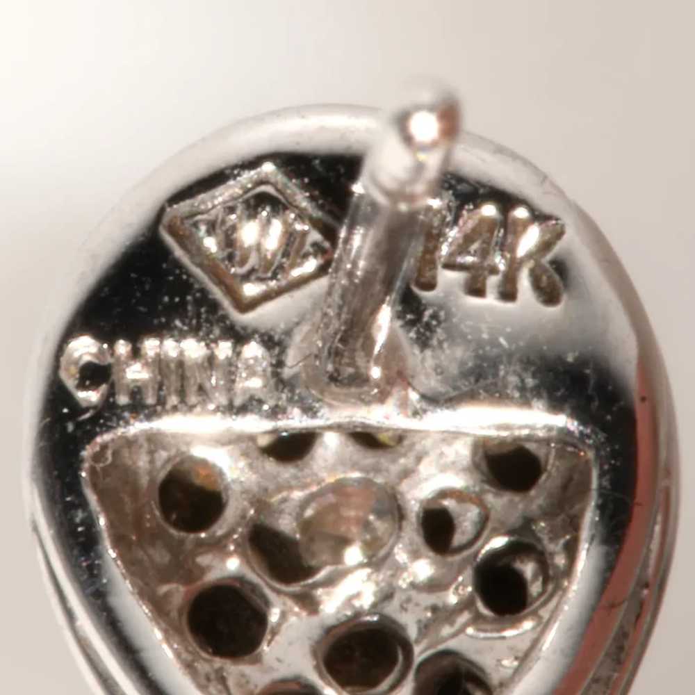 14K Gray Tahitian Pearls Drops Earrings Genuine D… - image 4