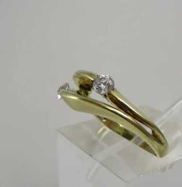 Vintage 14k Yellow Gold Ring with Simulated Diamon