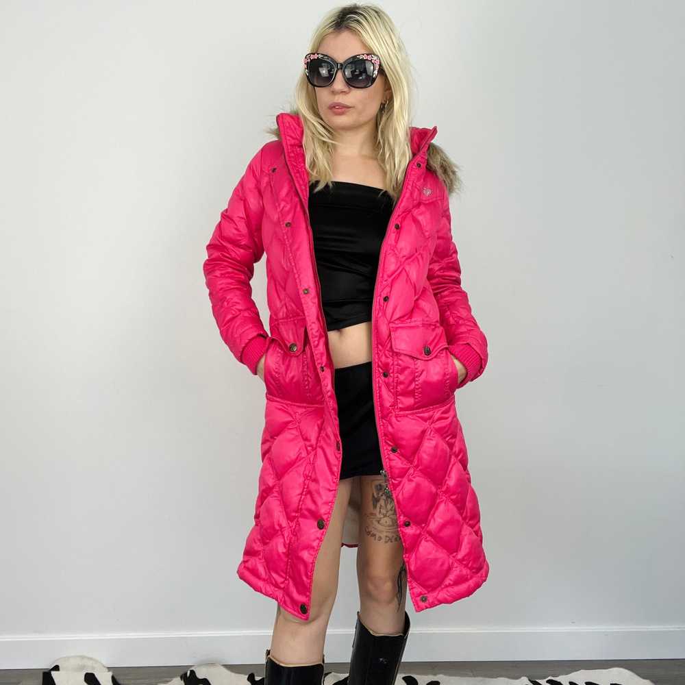 Roxy Pink Puffer Trench Coat (S/M) - image 3