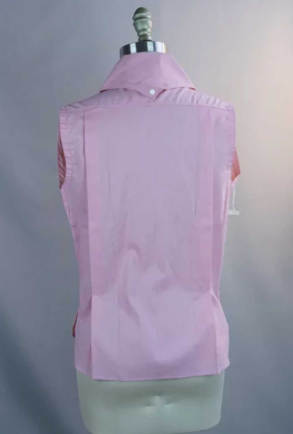 60s Deadstock Pink Cotton Sleeveless Blouse Shirt… - image 5