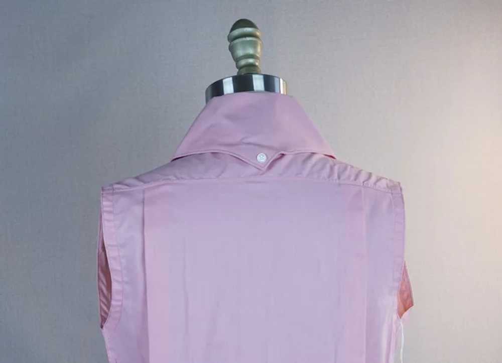 60s Deadstock Pink Cotton Sleeveless Blouse Shirt… - image 7