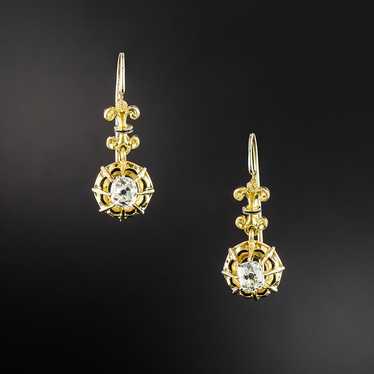 Victorian Diamond and Enamel Drop Earrings
