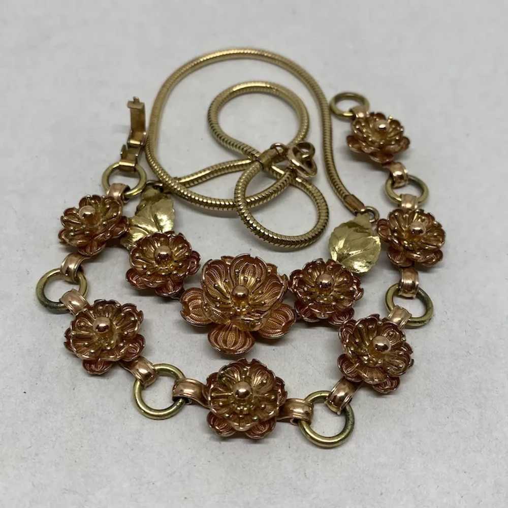 Lovely Krementz Rose necklace and bracelet set - image 2