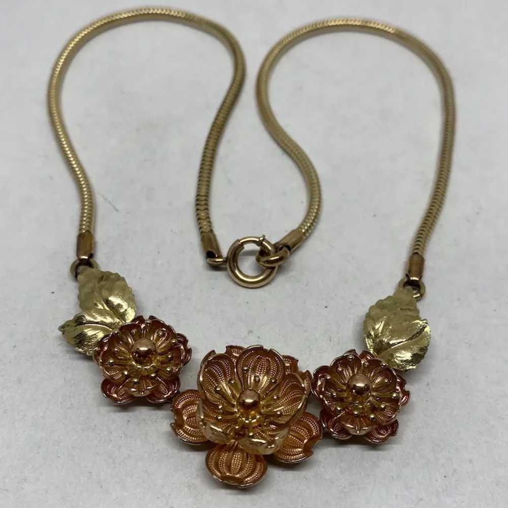 Lovely Krementz Rose necklace and bracelet set - image 5