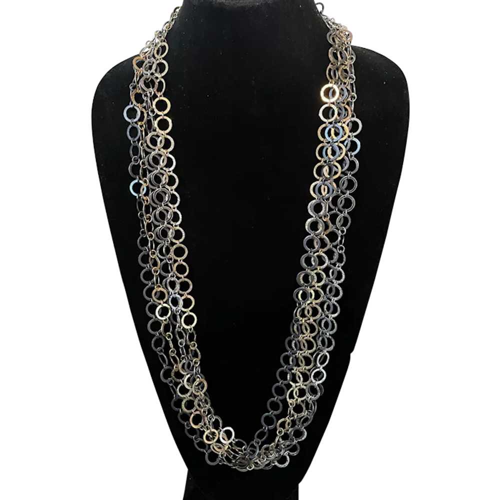 Napier Vintage 70's Tri-Tone Chains Necklace - image 1