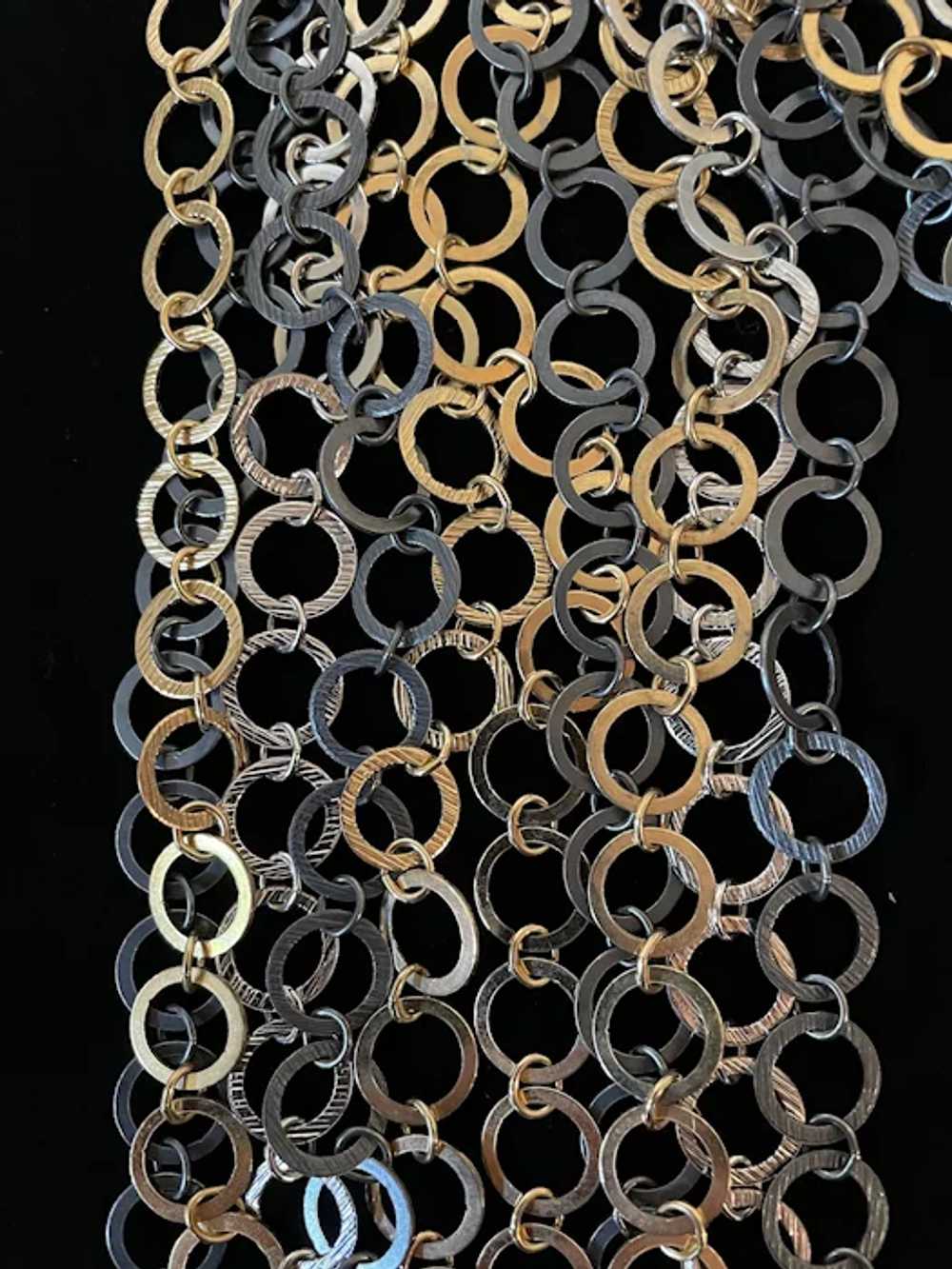 Napier Vintage 70's Tri-Tone Chains Necklace - image 4