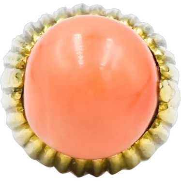 Mid-Century (50's-60's) 18kt Yellow Gold Coral Sta