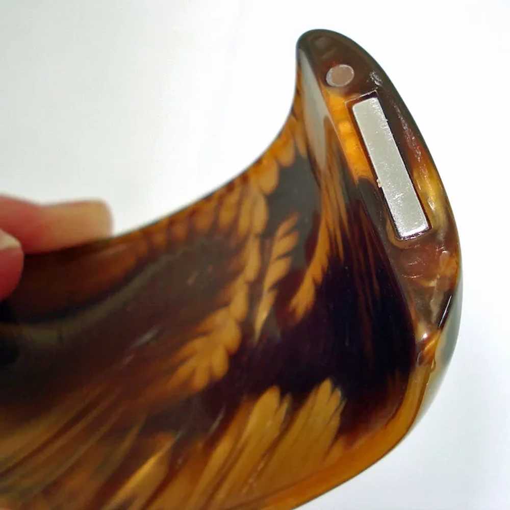 Lucite Swirled Caramel Mocha Wide Clamper Bracelet - image 5