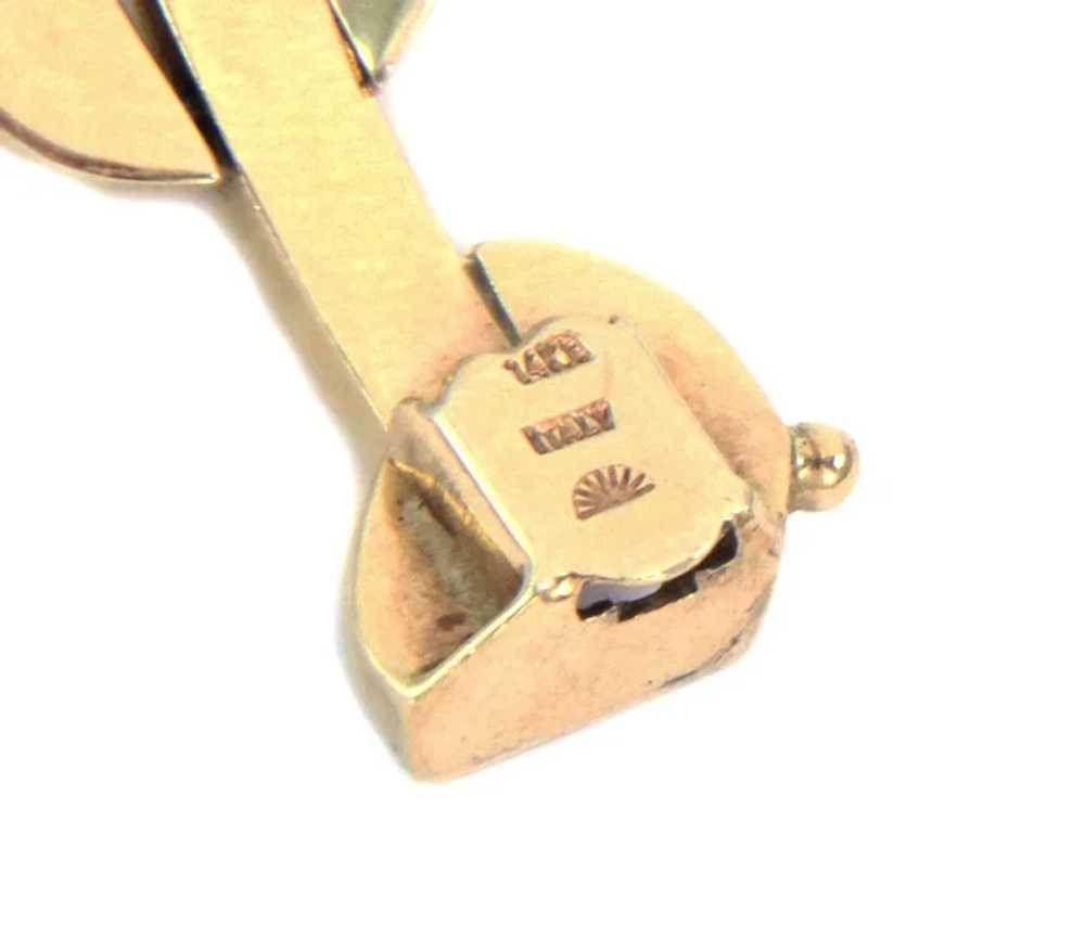 Wide Fancy 14k Two Tone Gold Link Bracelet - image 5
