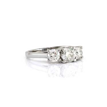 1.48ctw Three Stone Diamond Engagement Ring in 18… - image 1