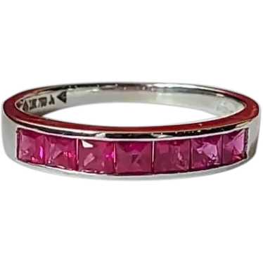 Natural Square Cut Mozambique Ruby Band/ Cluster … - image 1