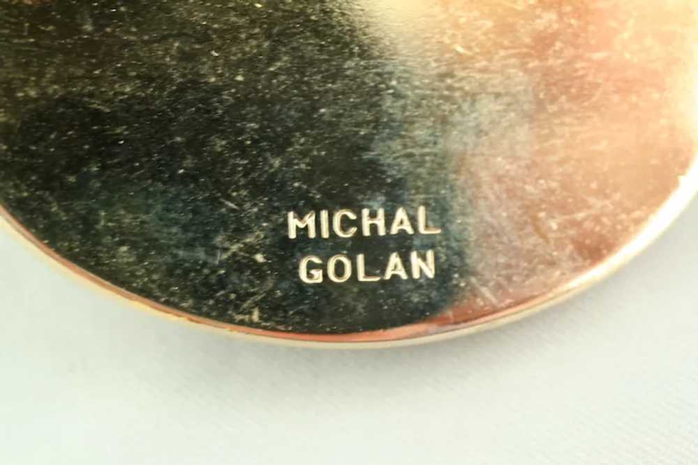 Michal Golan Abalone  and Rhinestone Filigree Pin - image 3