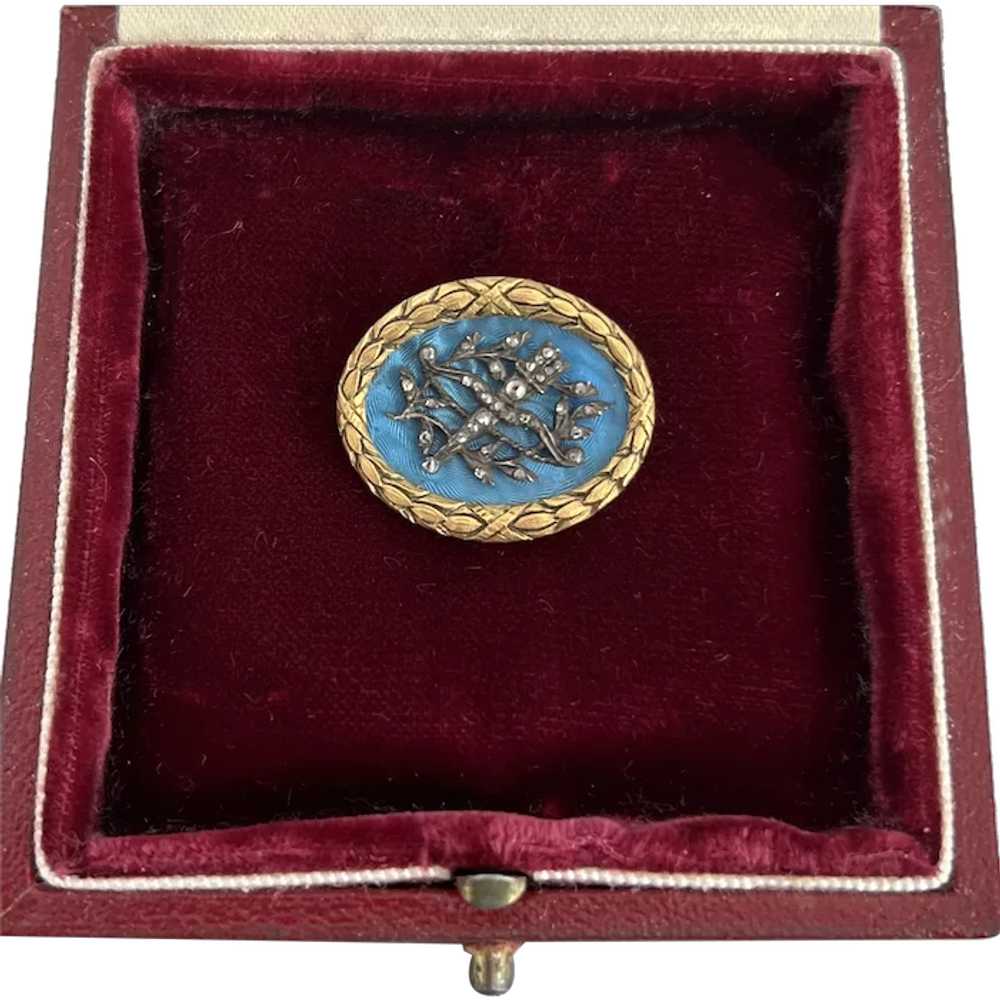 Antique French Gold Diamond Love Pin - image 1