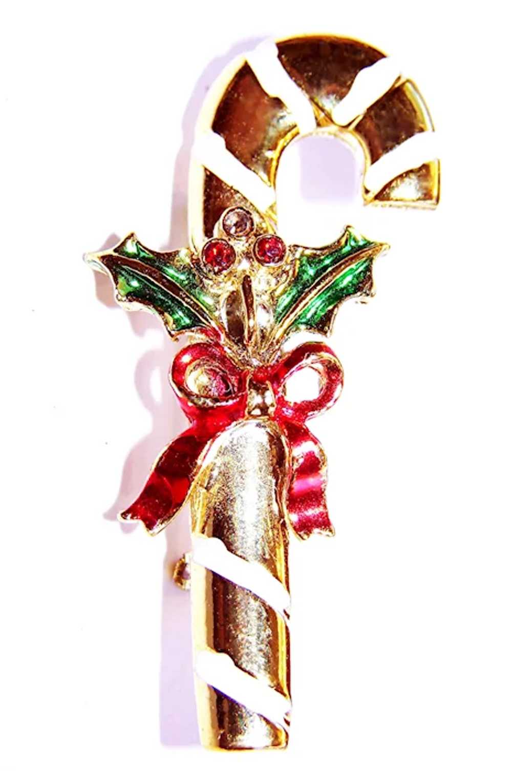 Sweet Christmas CANDY CANE Pin Brooch - Vintage -… - image 6