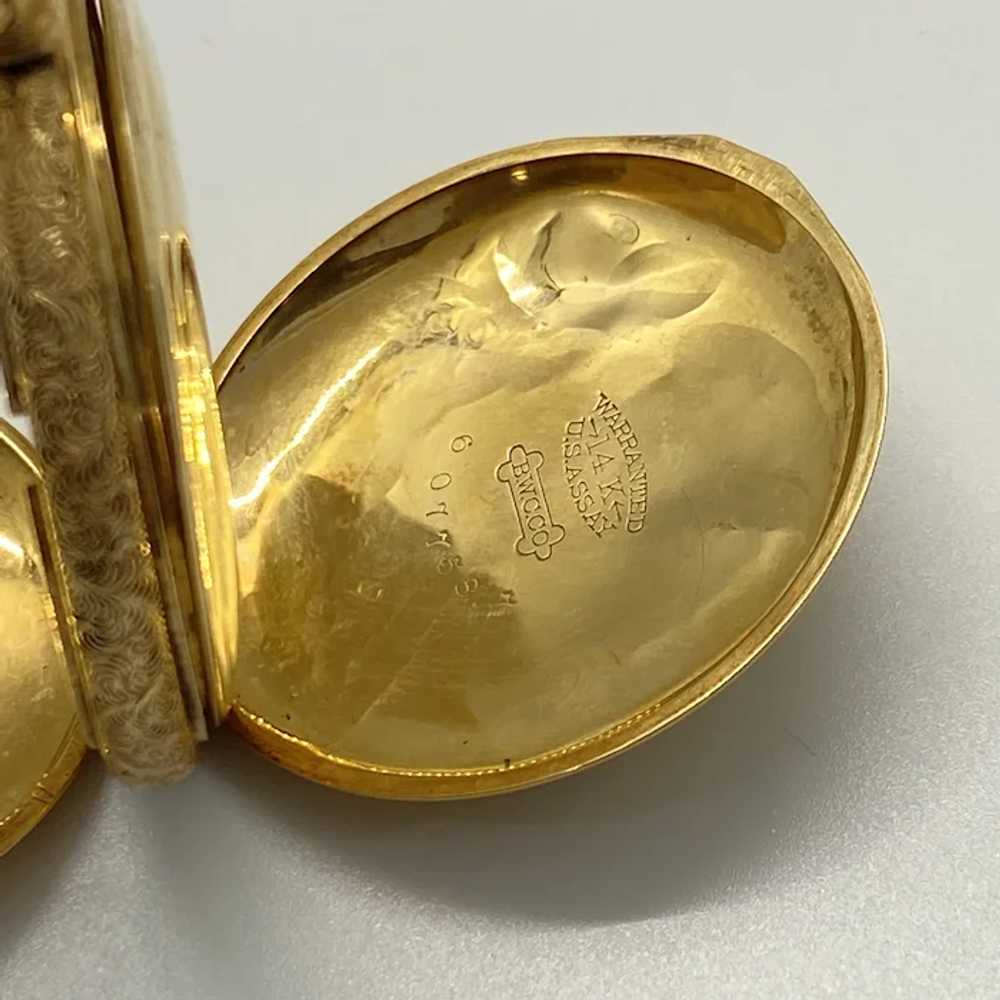 Victorian Hunter Watch Case 14K Quad Color Gold A… - image 4
