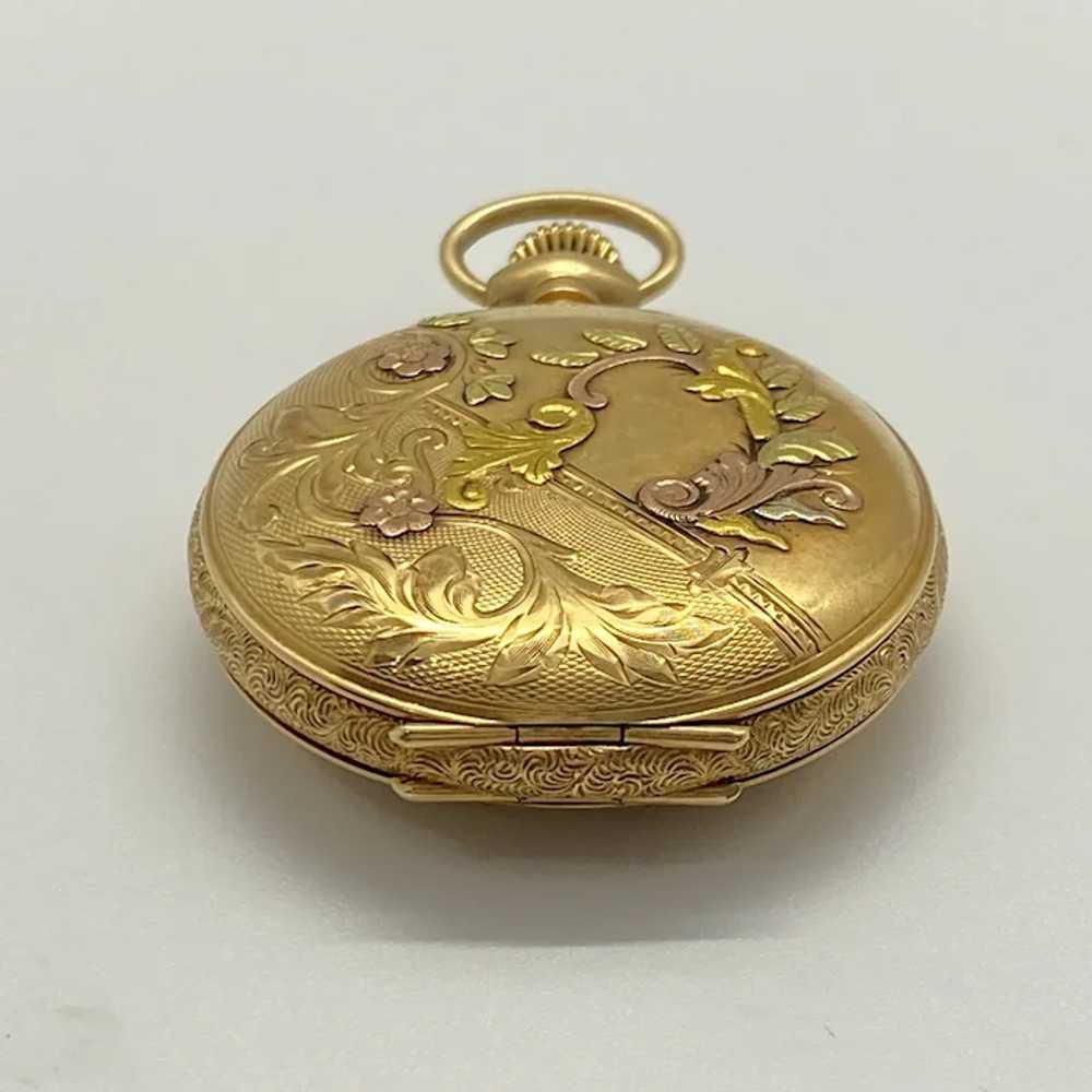 Victorian Hunter Watch Case 14K Quad Color Gold A… - image 6