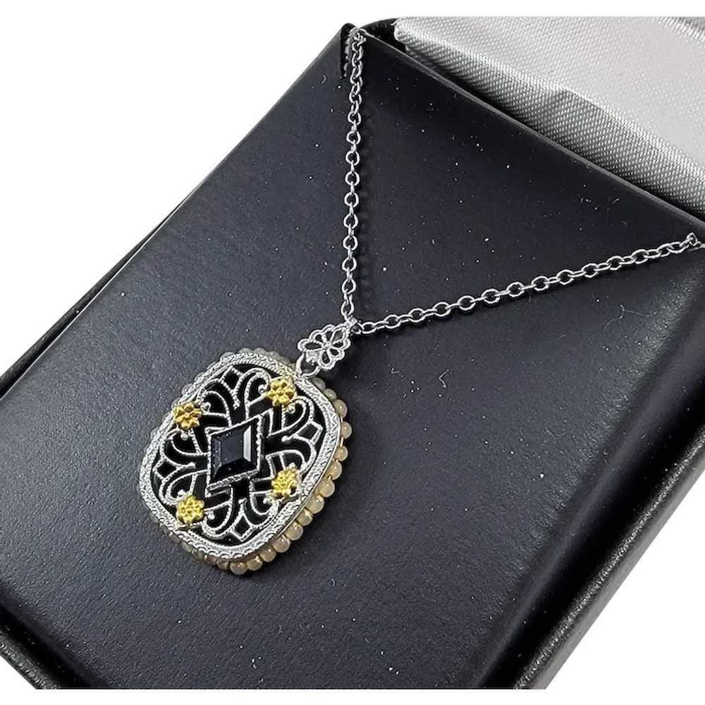 ENDEARING 16" 10kt White/Yellow Gold Pendant Neck… - image 1