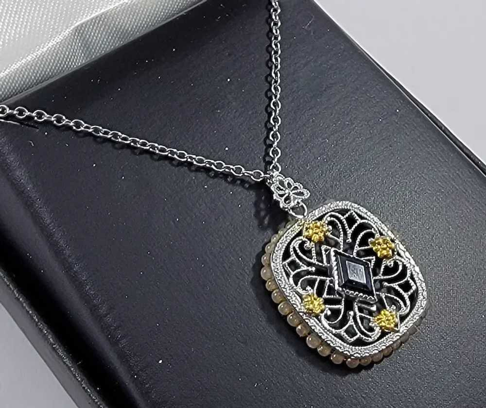 ENDEARING 16" 10kt White/Yellow Gold Pendant Neck… - image 3