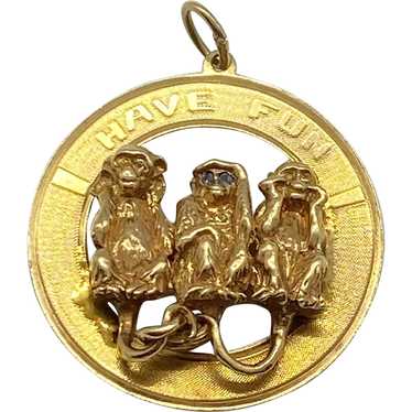 HUGE Jeweled Naughty Monkeys Vintage Charm, Have F