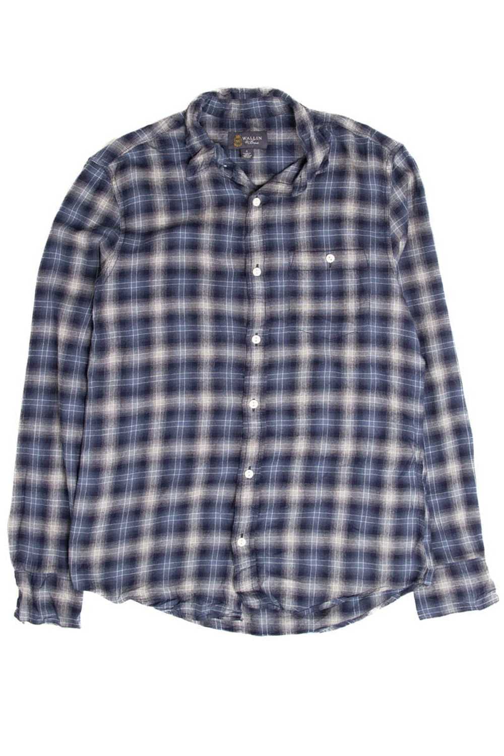 Misty Blue Wallin & Bros Flannel Shirt - image 1