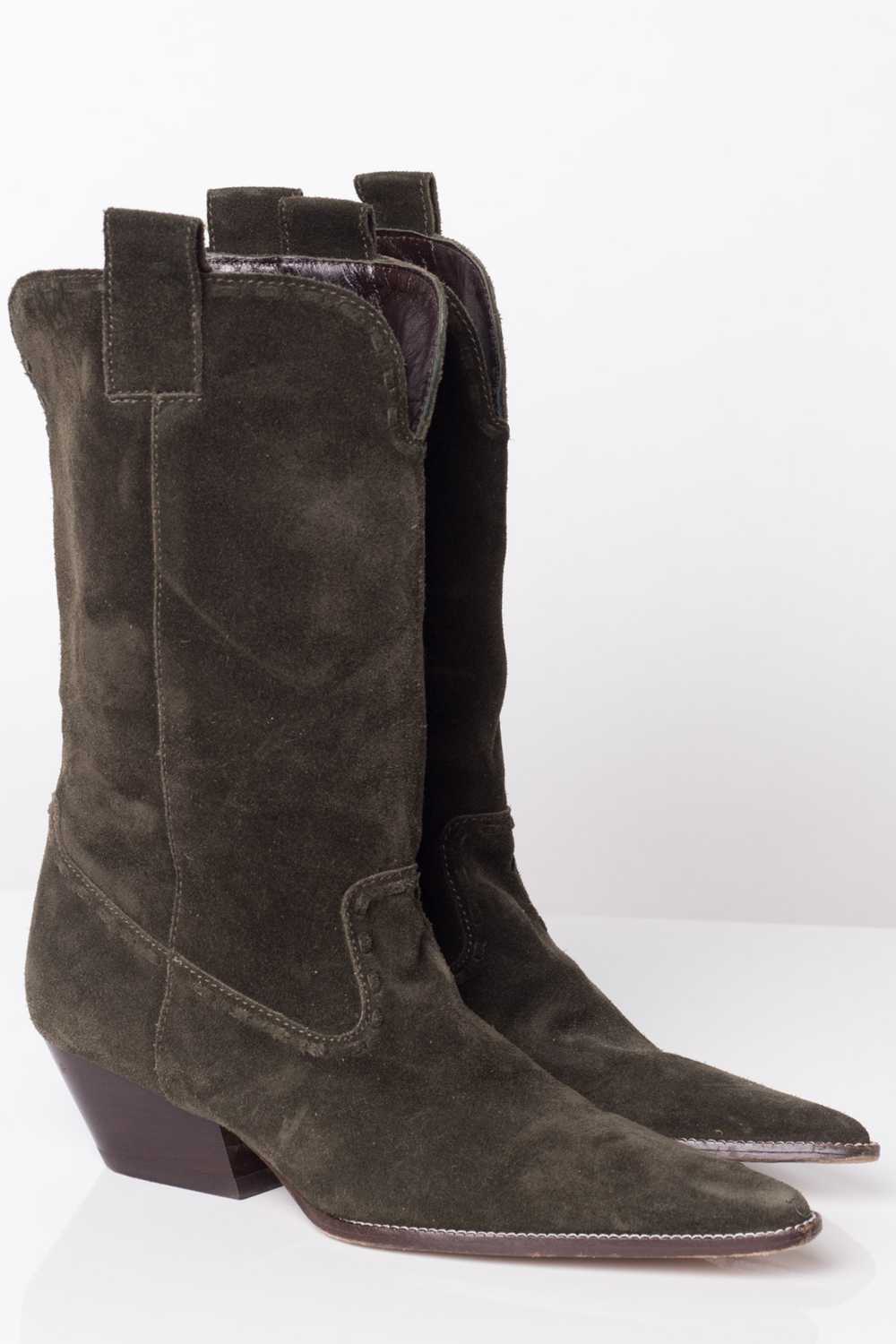 Michael Kors Green Suede Boots (6.5 M) - image 2