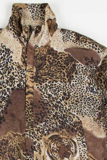 Vintage Jungle Cats Pants, Silk Leopard Printed Pants by Regina