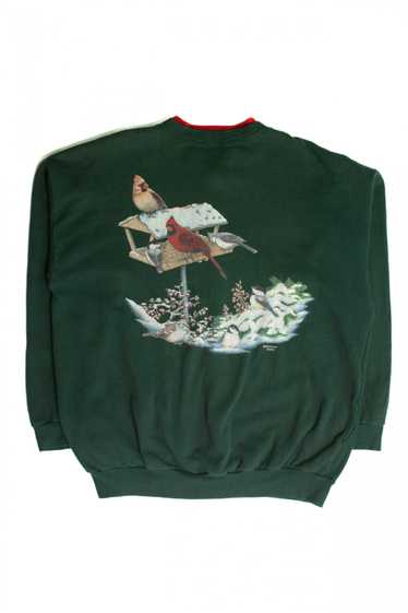 Vintage Winter Birds Cardigan Sweatshirt (1990s)