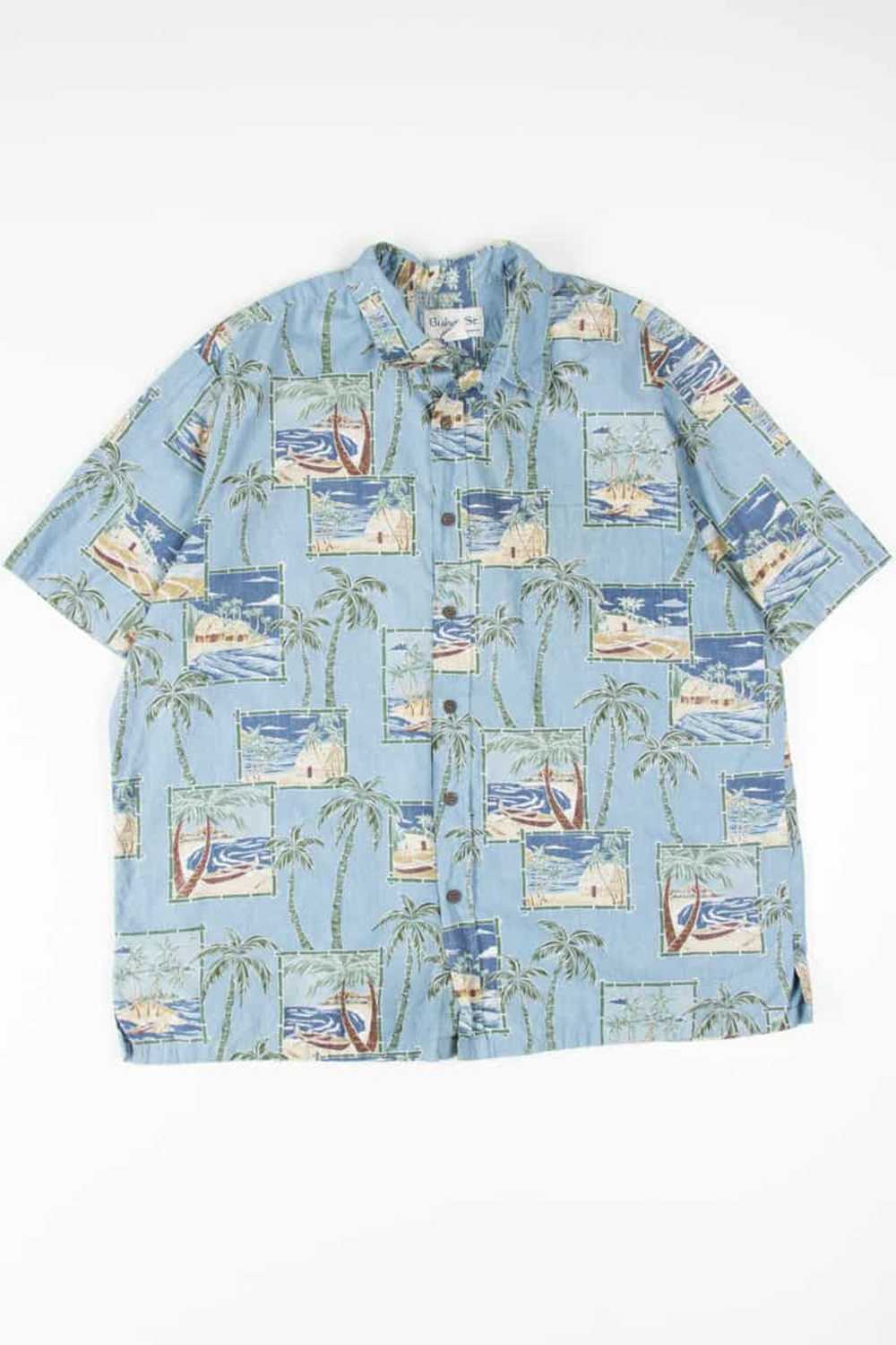 Blue Palm Tree Pictures Hawaiian Shirt - image 2