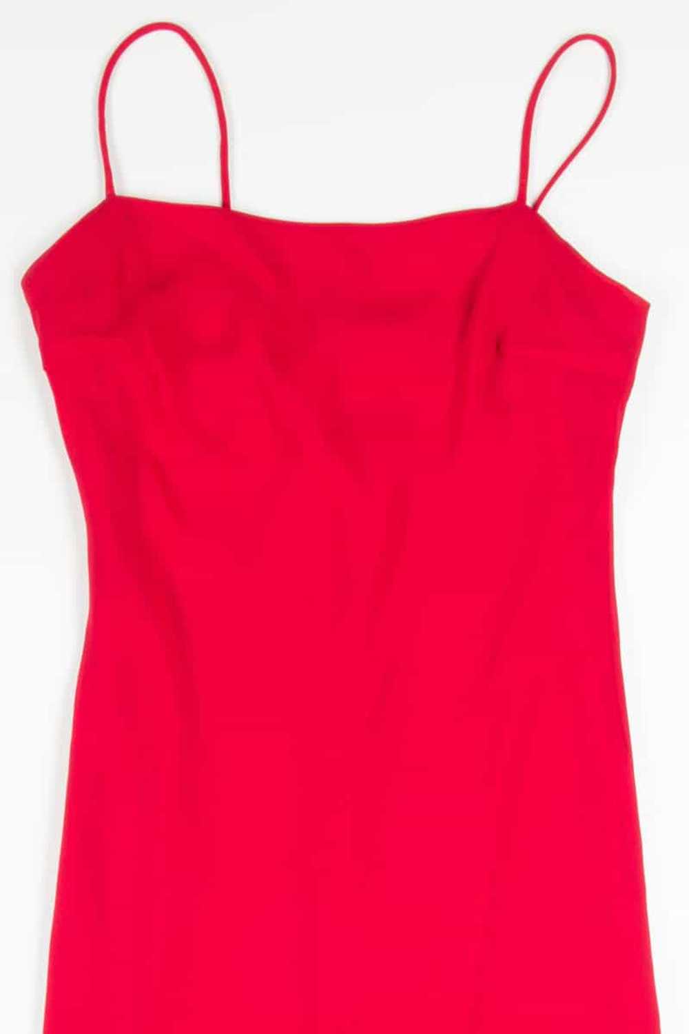 Red Chiffon Ruffle Evening Dress - image 2
