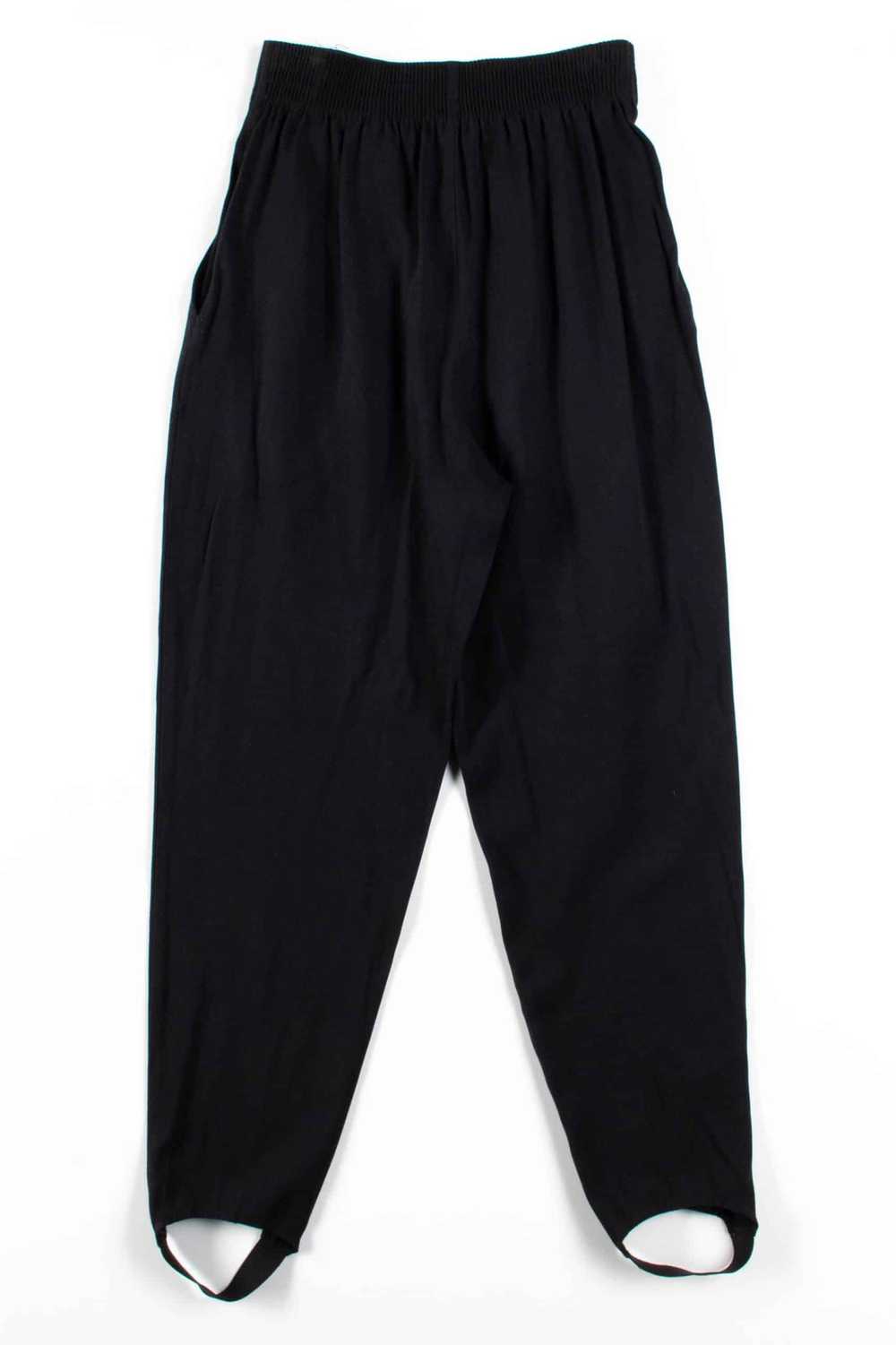 Black Pleated Pants w/ Stirrups (sz. 8) - image 3